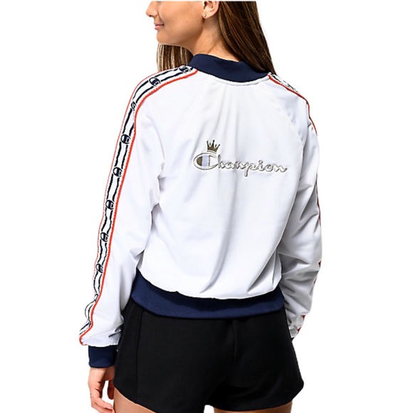 champion white bomber jacket